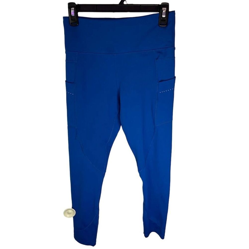 Zyia Women's High-Rise Blue Leggings w/ Side Pockets Size 6-8